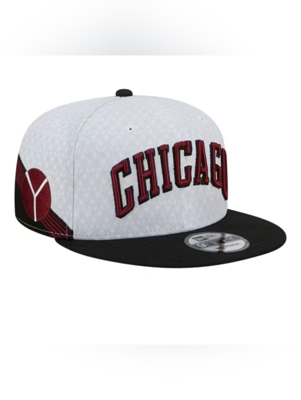 Chicago Bulls Hat Mens Fitted 7 1/2 New Era 59Fifty City Edition Flat Brim White